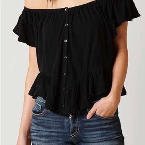 We The Free off the Shoulder Ruffle Peasant Top